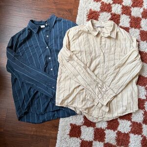 BUNDLE: 2 Stio Women’s Striped Button Downs XL